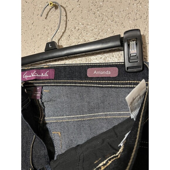 Women's Gloria Vanderbilt Jeans, Dark Wash, Light Stitching, 5 Pockets,Petite 14 - Picture 4 of 5